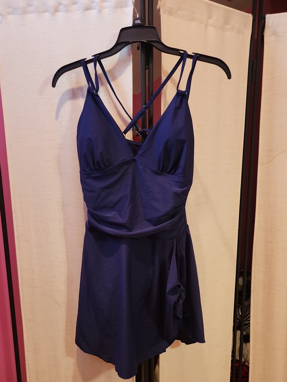 Navy Blue Strappy Swim Dress